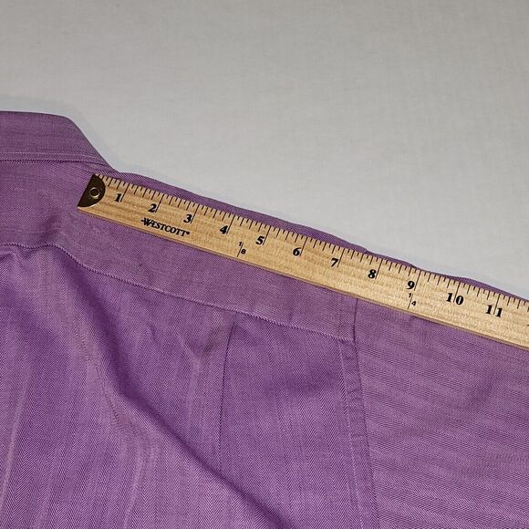 Cremieux Mens Long Sleeve Linen Button Down Dress Shirt Purple Size Collared - Picture 8 of 13